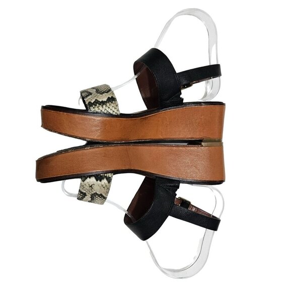 Cole Haan Womens Leather & Snakeskin‎ Wedge Sandals Size 6.5B - Picture 9 of 14